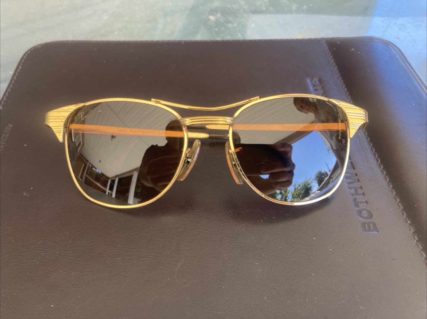 Vintage B&L Rayban W2051 WWAS Aviator Sunglasses Gold frame