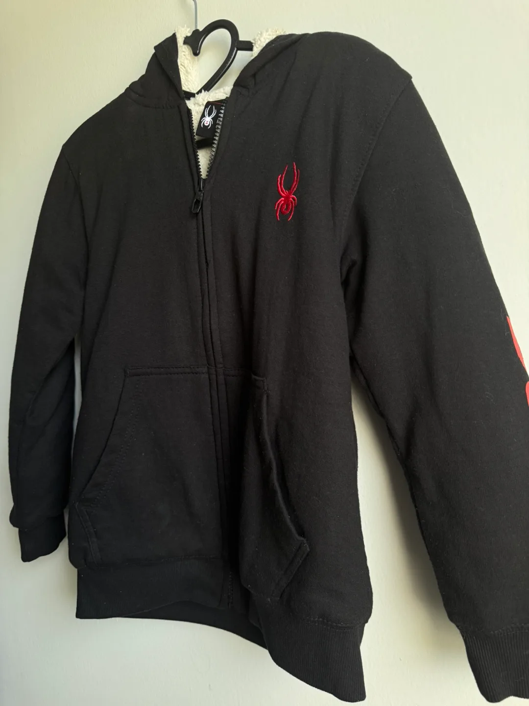 Spyder Black Sherpa Lined Hoodie Size M (10/12) thumbnail