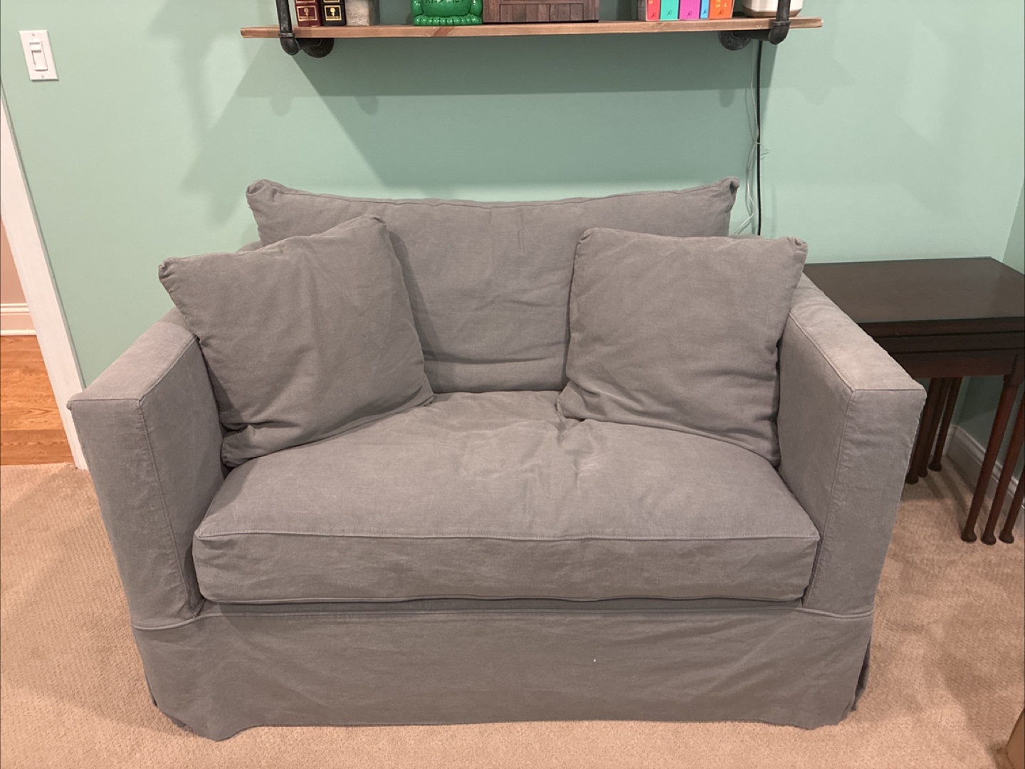 Crate & Barrel Willow Slipcover Sofa - light feet
