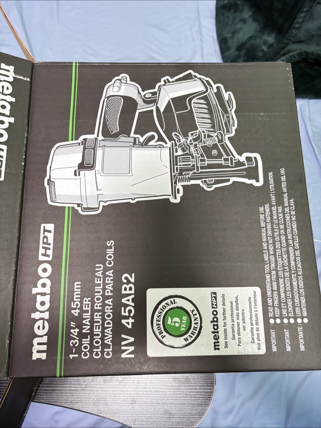 Metabo HPT NV 45AB2 Coil Nailer - Like New!