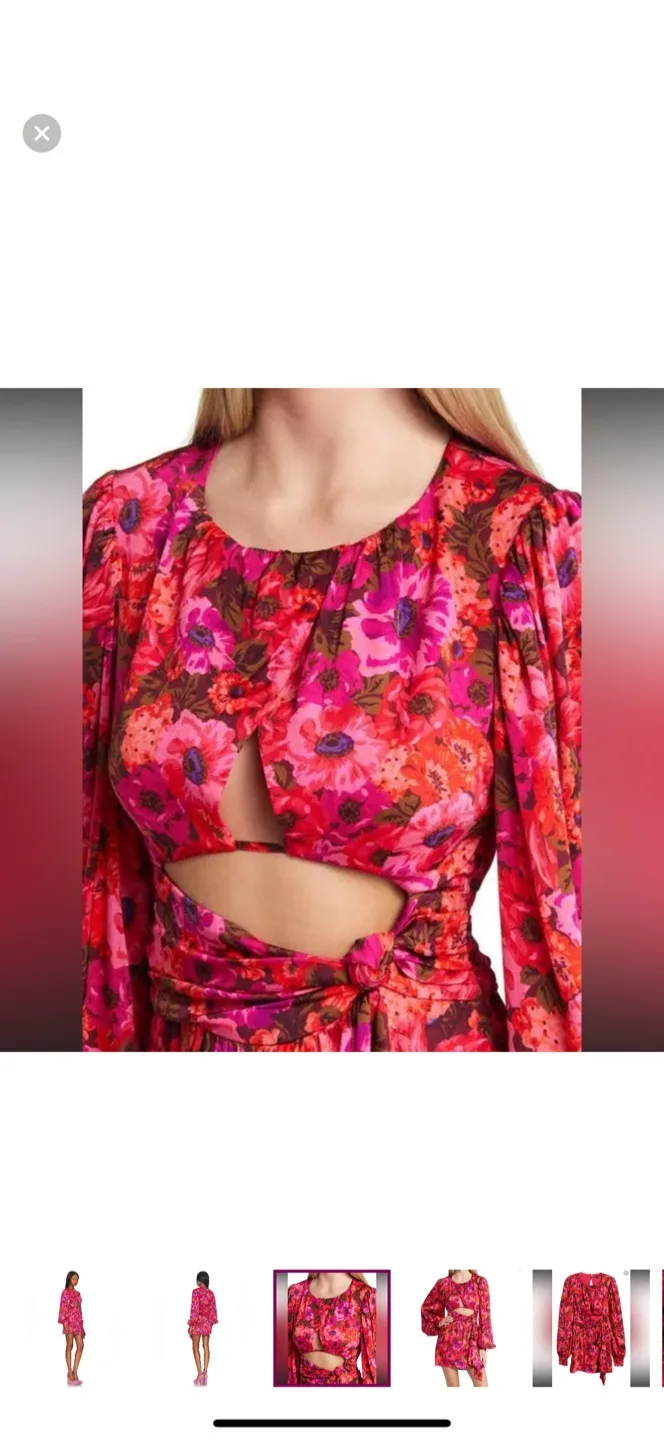 For Love & Lemons Lauren Long Sleeve Cut-Out Mini Dress image indicator(3)