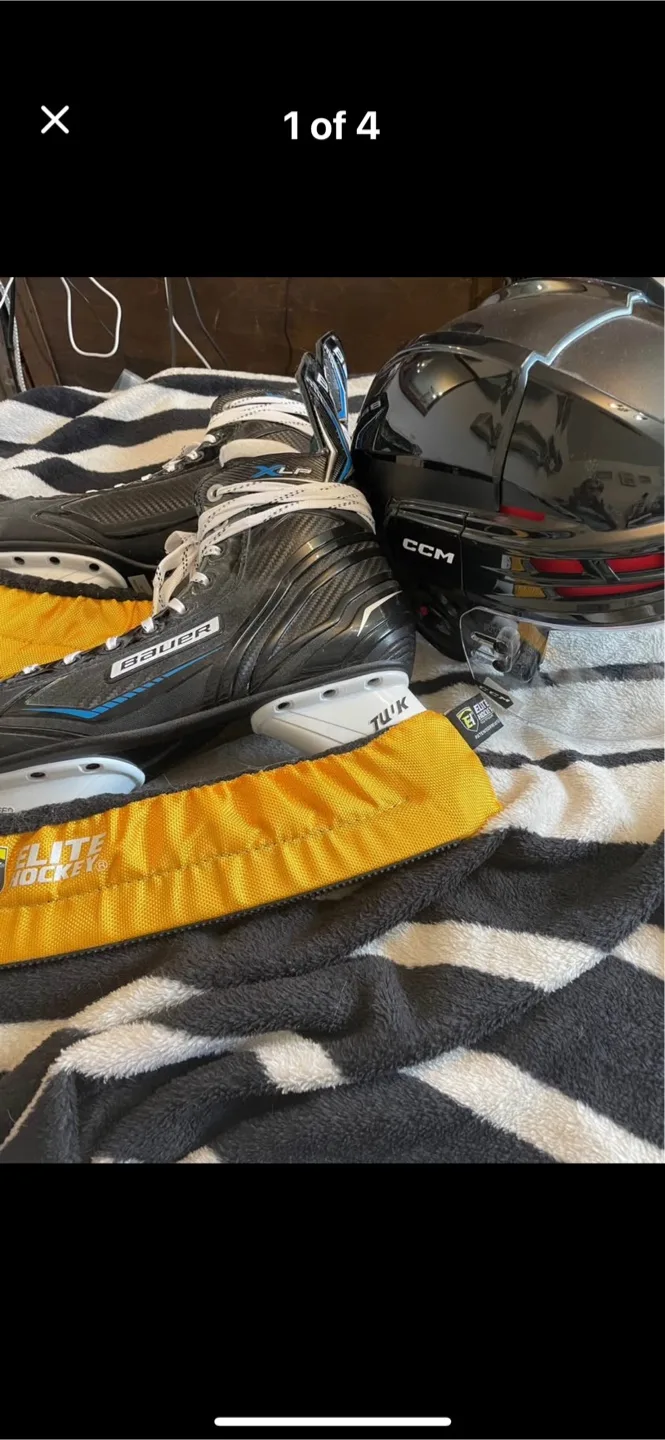 Bauer XLP Hockey Skates & CCM Helmet thumbnail