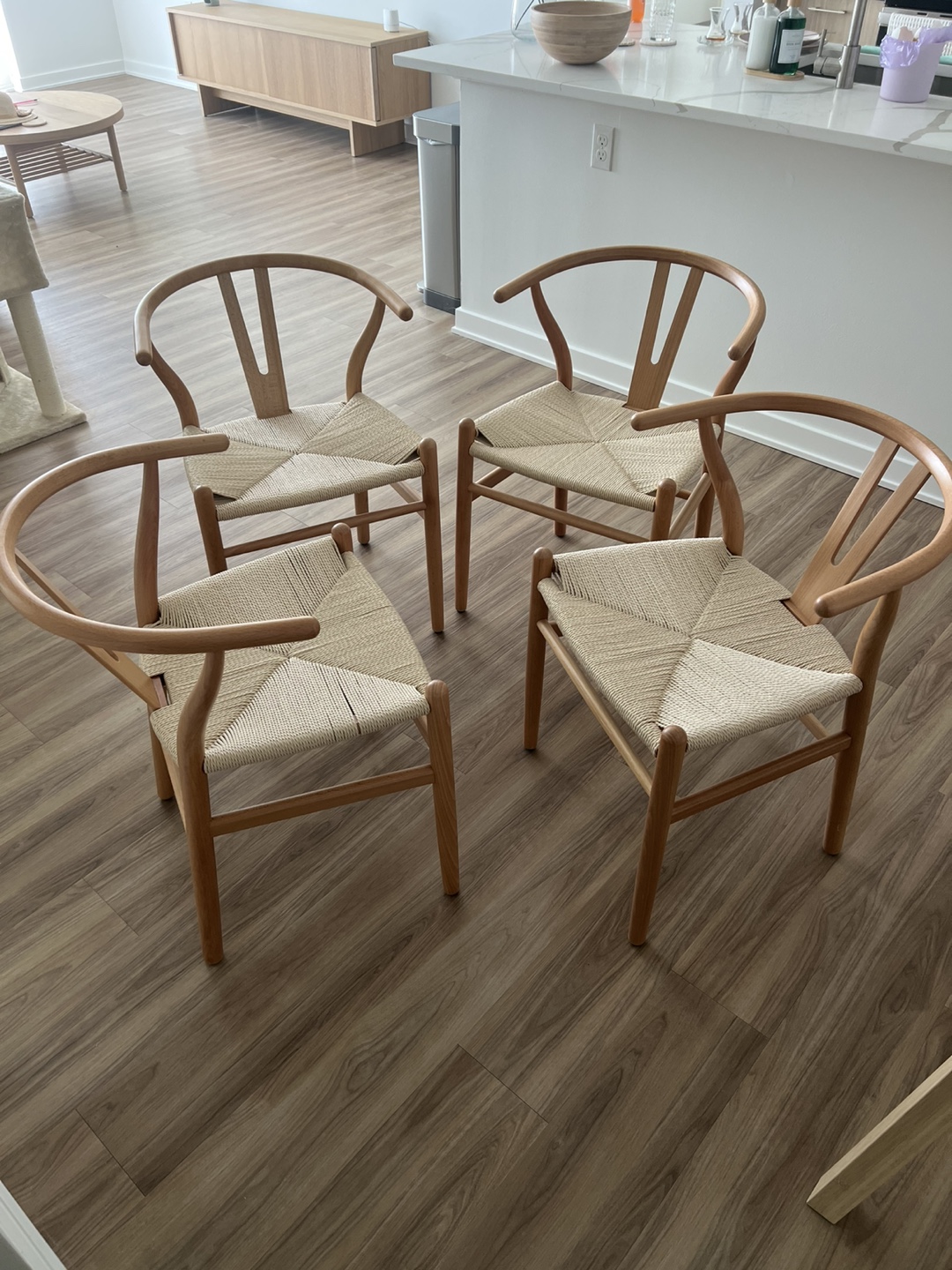 Wishbone Natural Beige Solid Wood Armchairs - photo 4