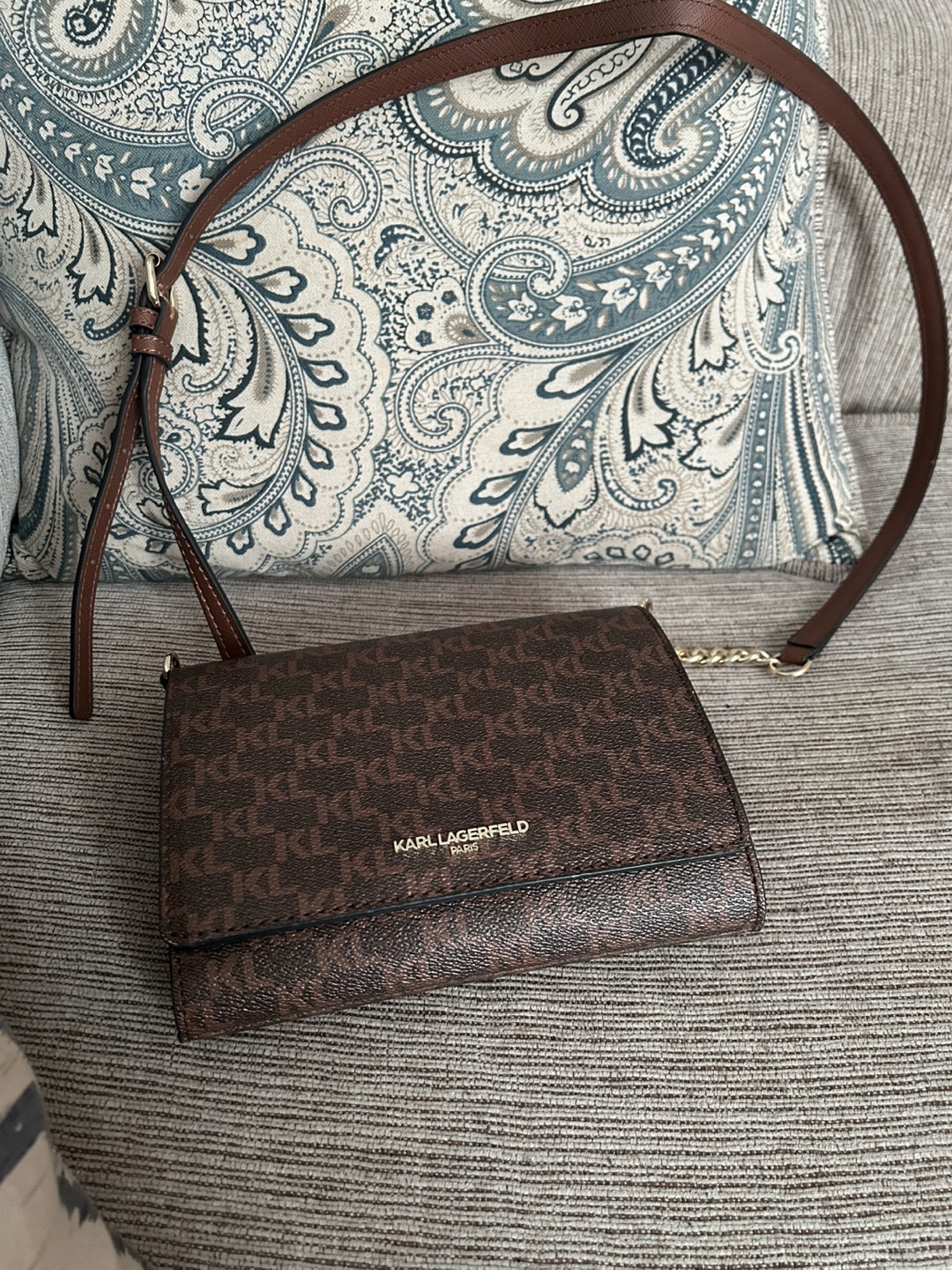 Karl Lagerfeld Brown Crossbody Bag