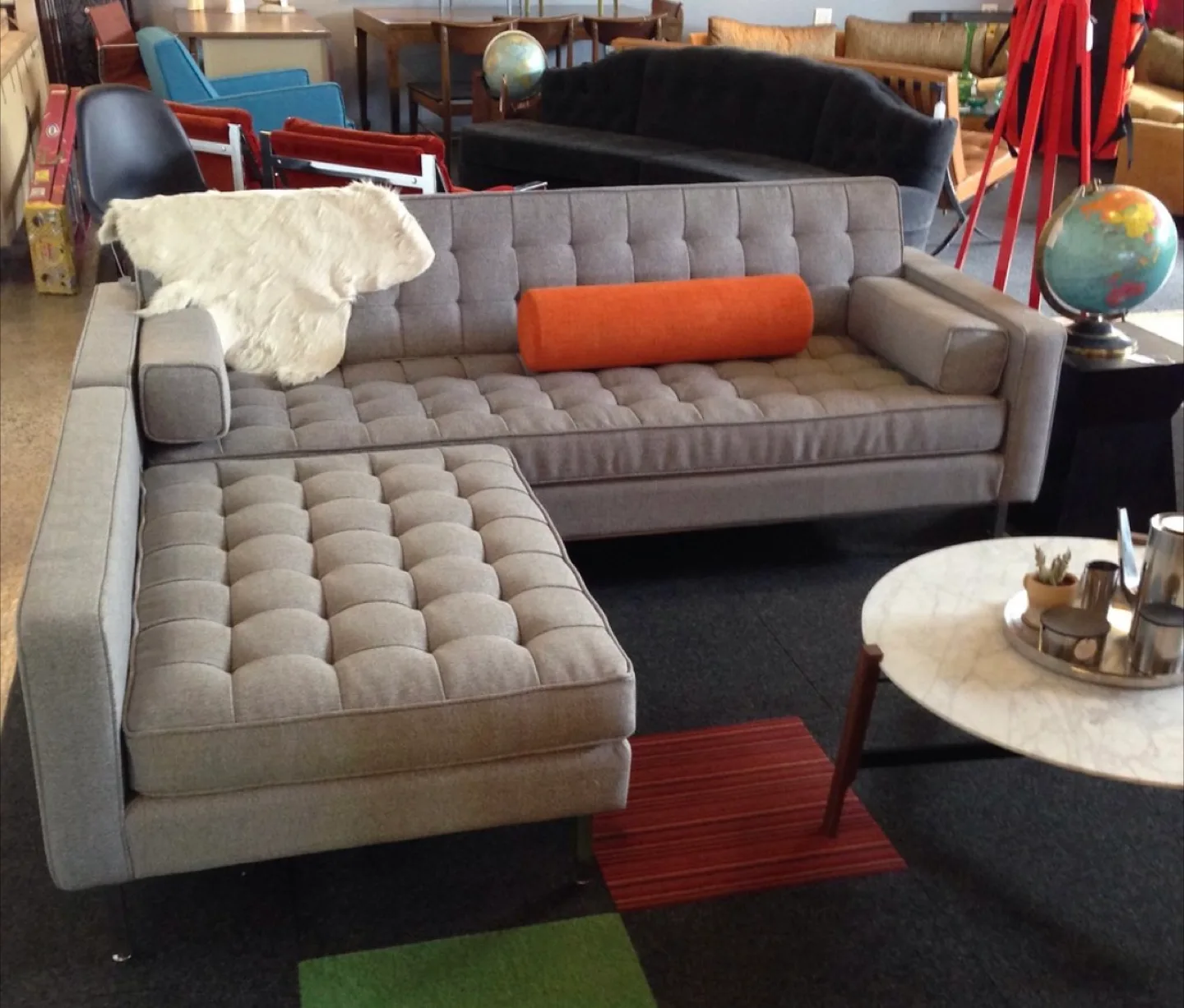 Gus Modern Tufted Sectional Sofa with Ottoman thumbnail
