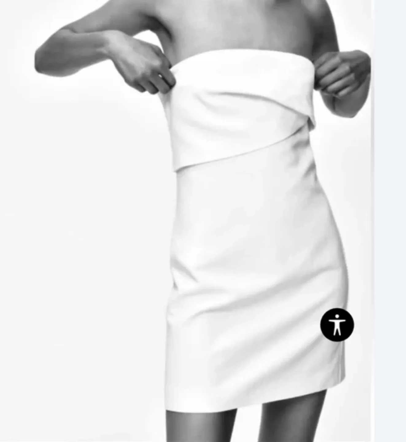 New-Zara White Strapless Mini Dress - Size XS thumbnail