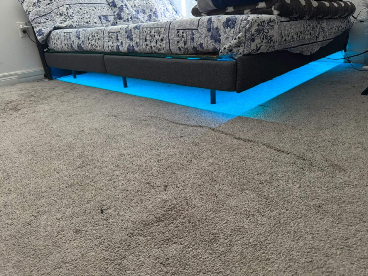 Queen Size Bed Frame with LED Lights image indicator(2)