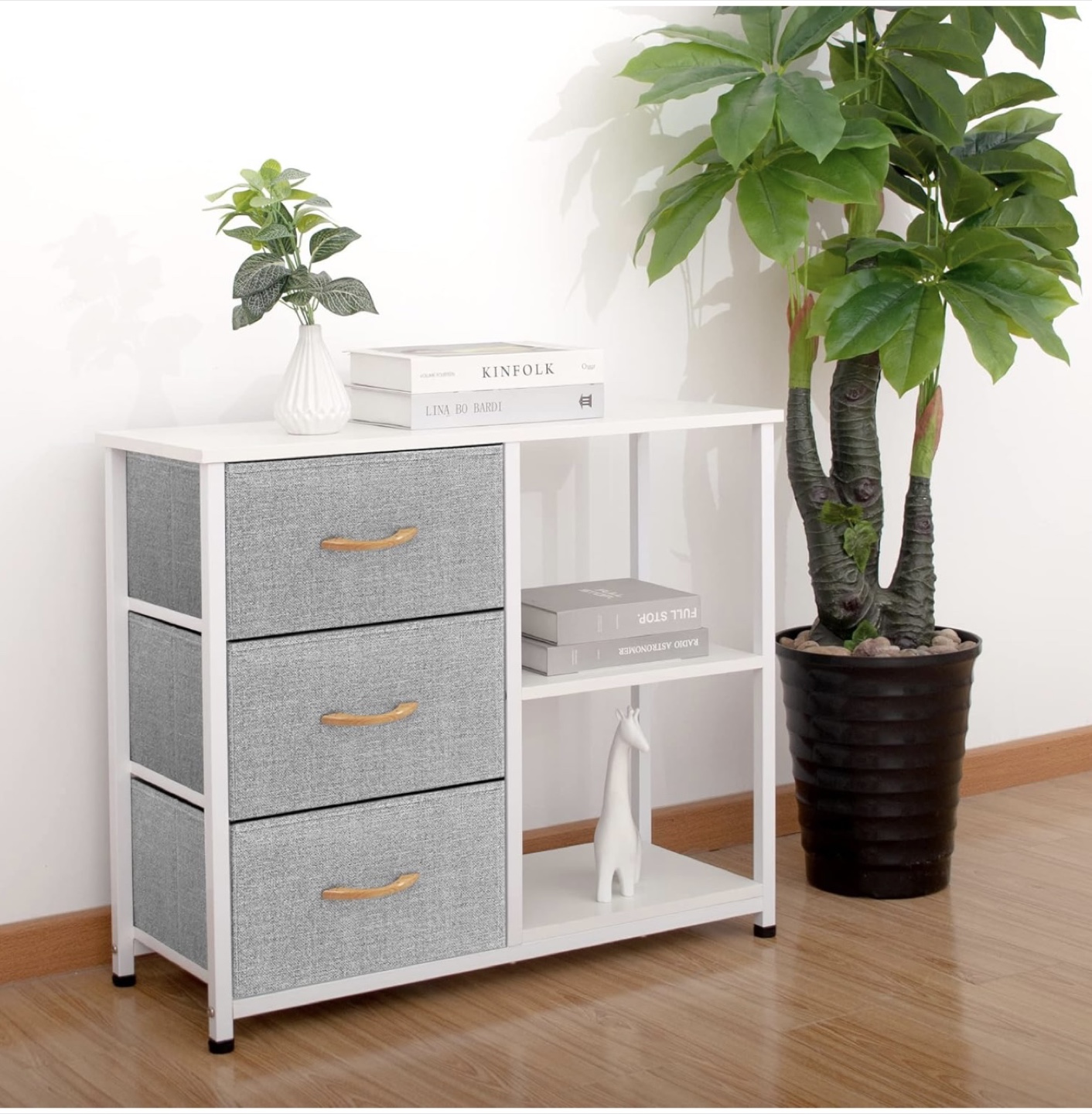 Storage Table 3 Gray Fabric Drawers - photo 4