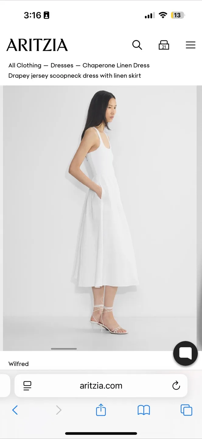 Aritzia Chaperone Linen Dress Size S NWT thumbnail