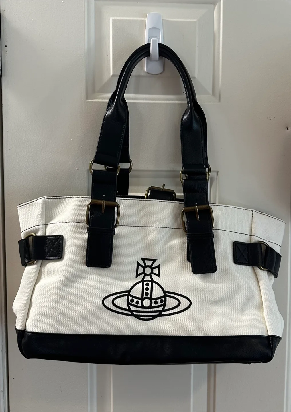 Vivienne Westwood canvas and leather shoulder bag thumbnail