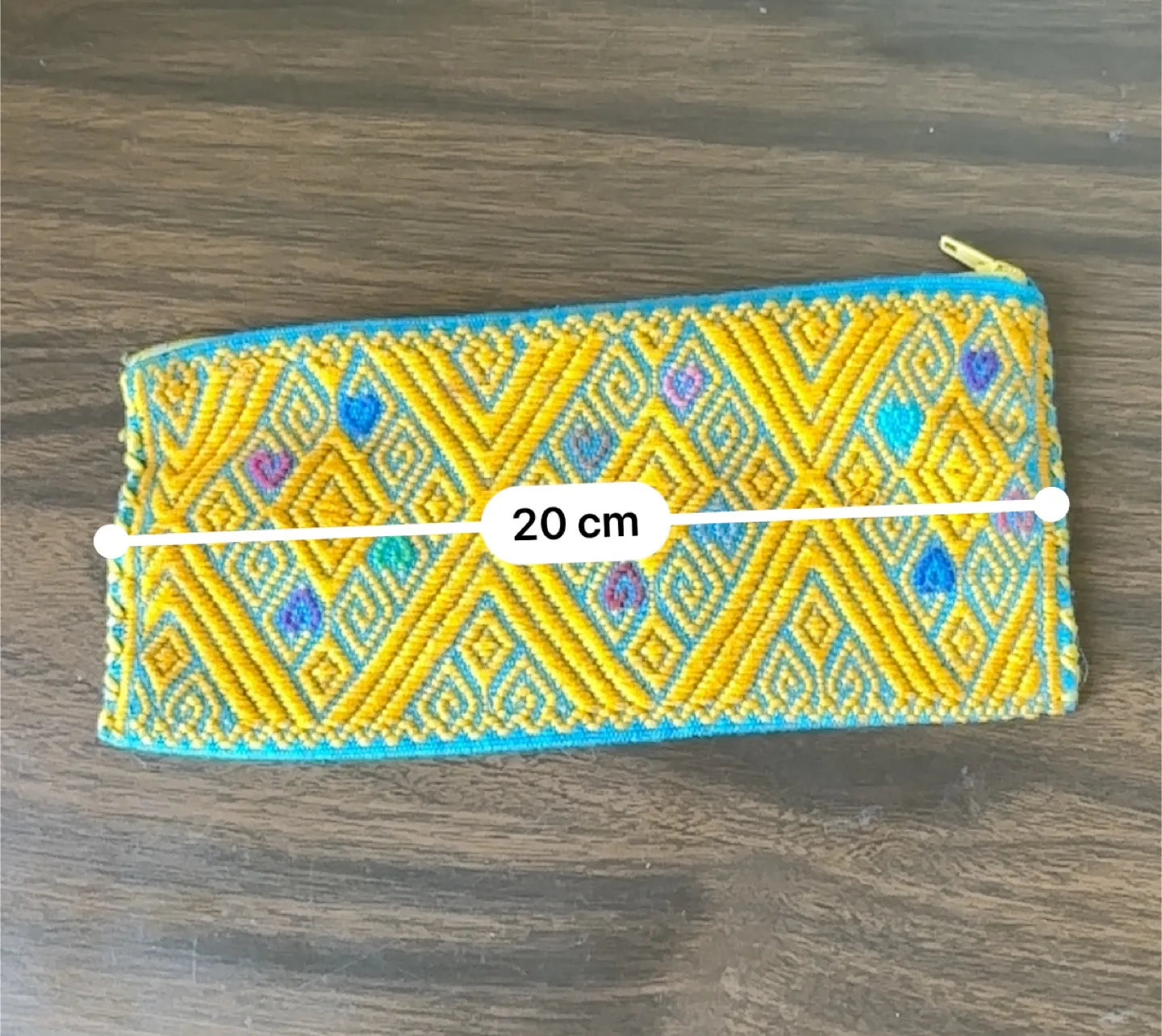 Handmade Yellow & Blue Woven Pouch thumbnail