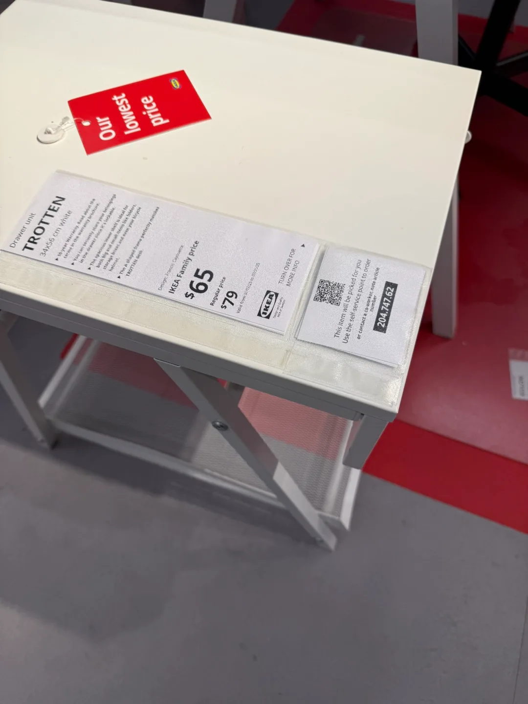 White Metal Side Table with Drawer image indicator(2)