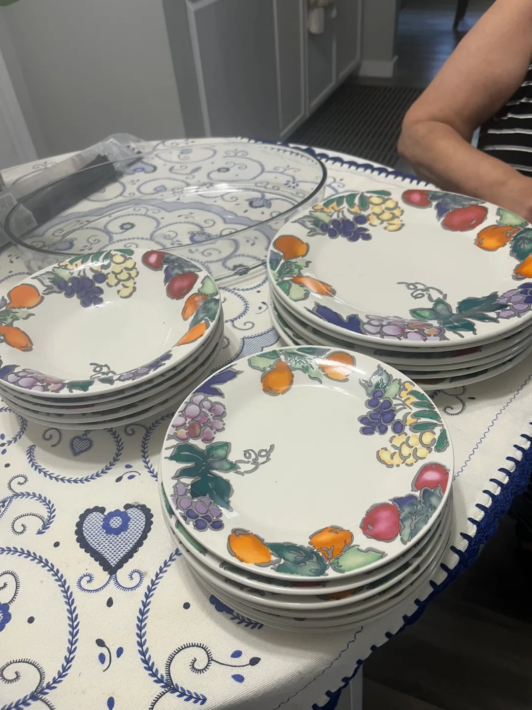 Gibson Fruit Pattern China Plates with tray thumbnail