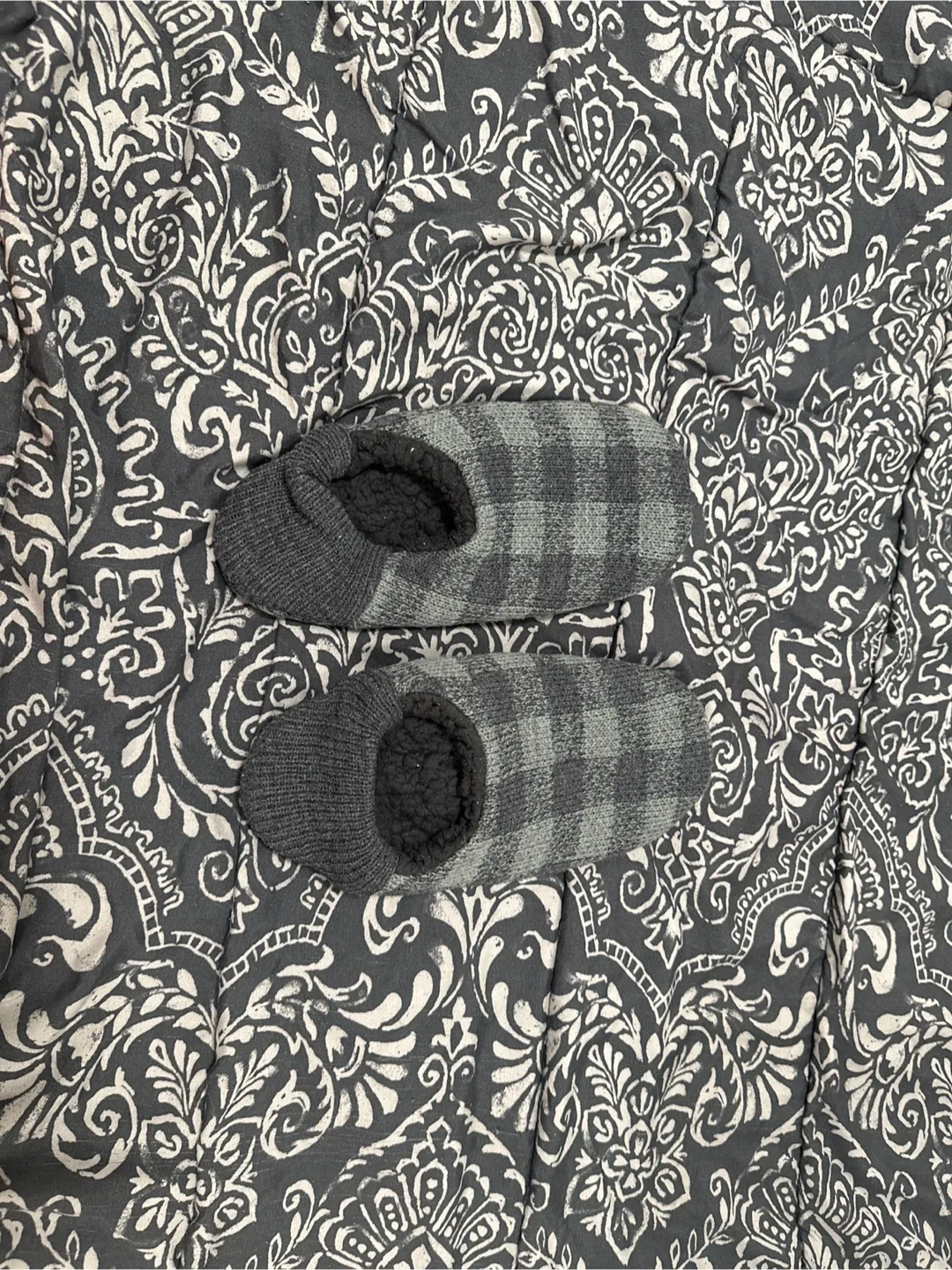 Gray Plaid Slippers thumbnail
