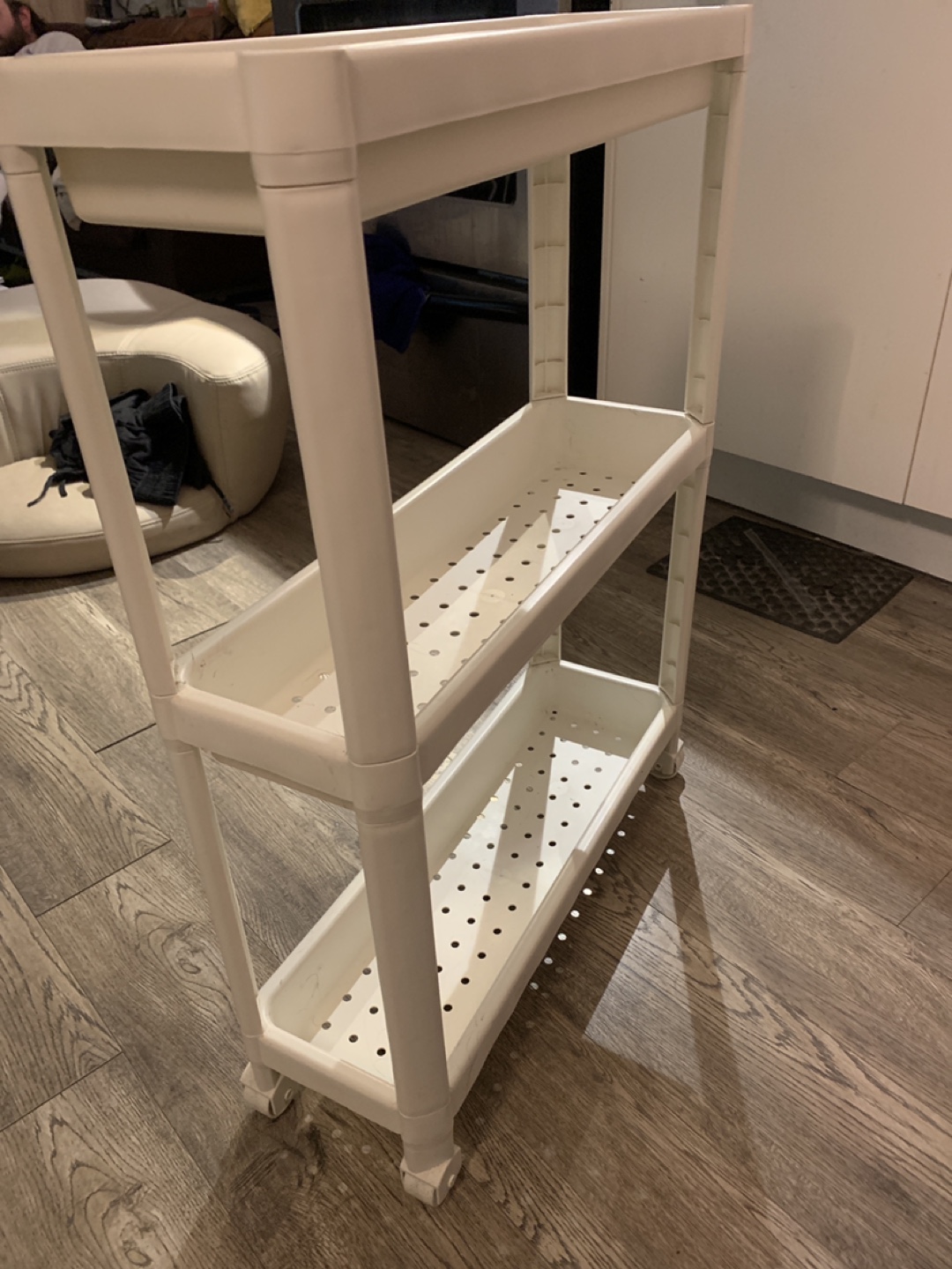 🇨🇦Moving Sale! White Rolling 3-Tier Cart - photo 2