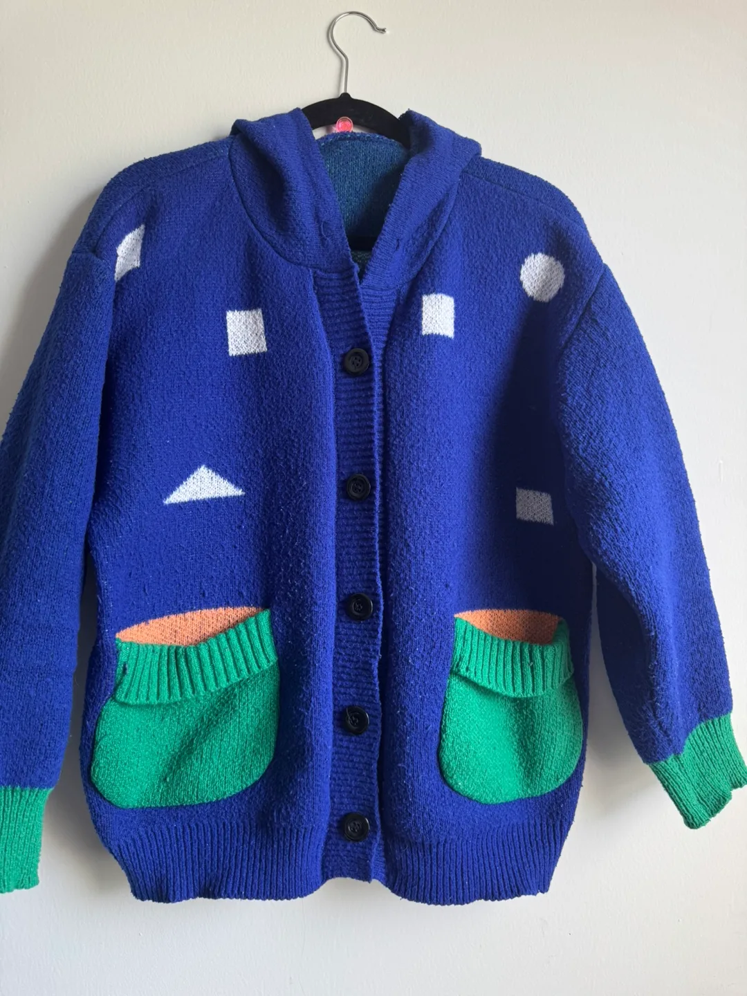 Blue Knit Hooded Cardigan thumbnail