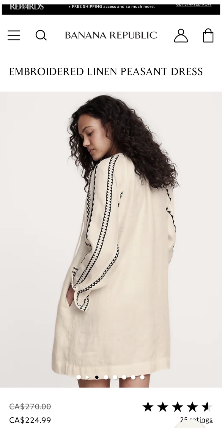 Banana Republic Embroidered Linen Peasant Dress - photo 4