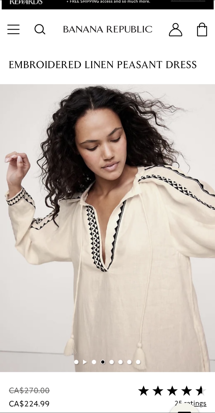 Banana Republic Embroidered Linen Peasant Dress - photo 2