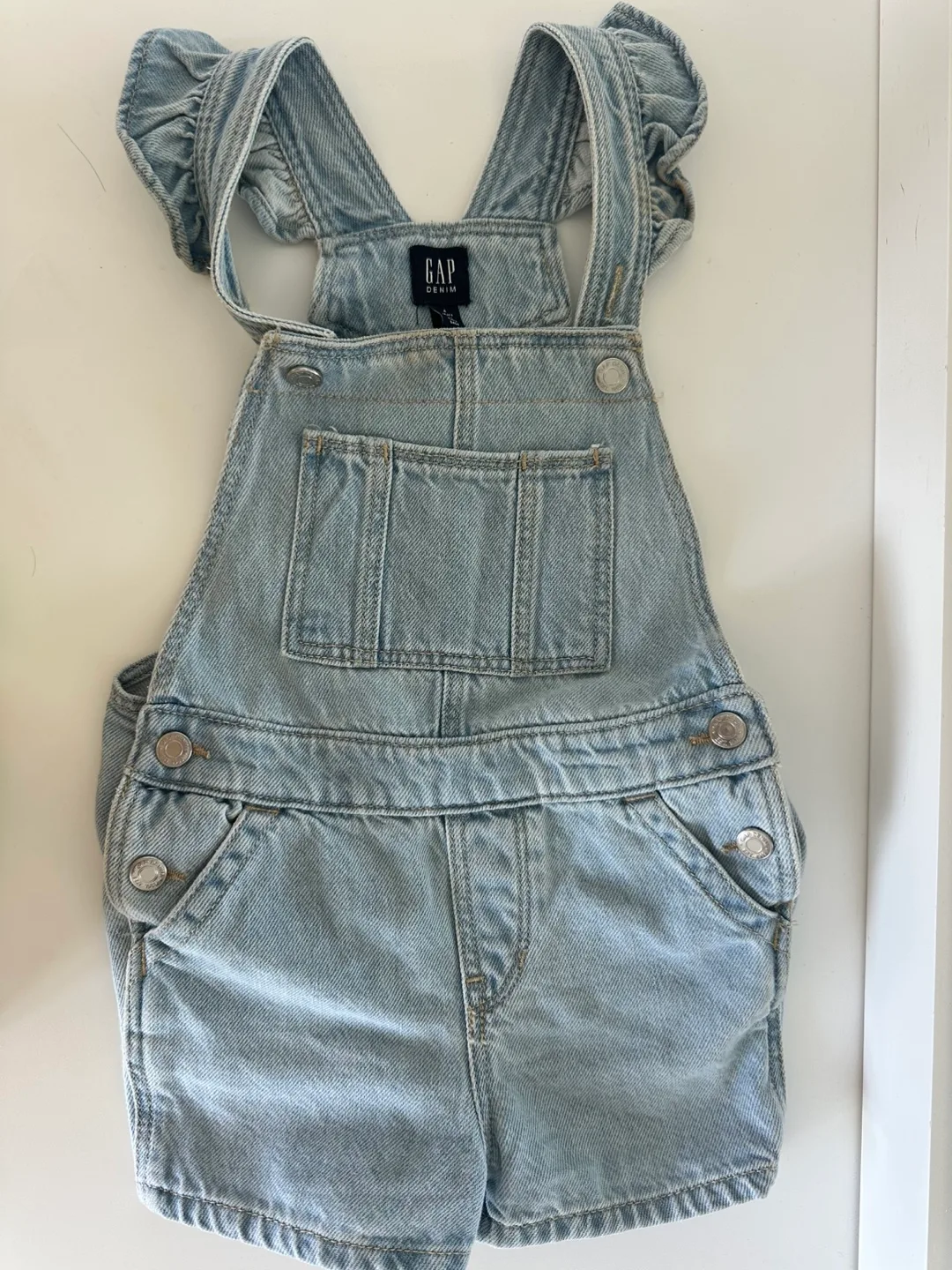 Gap Denim Baby Ruffle Overalls - Size 4 Years thumbnail