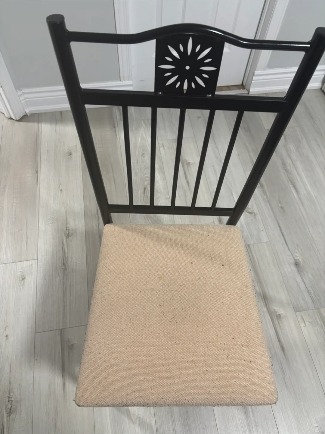 Black Dining Chair with Beige Seat thumbnail