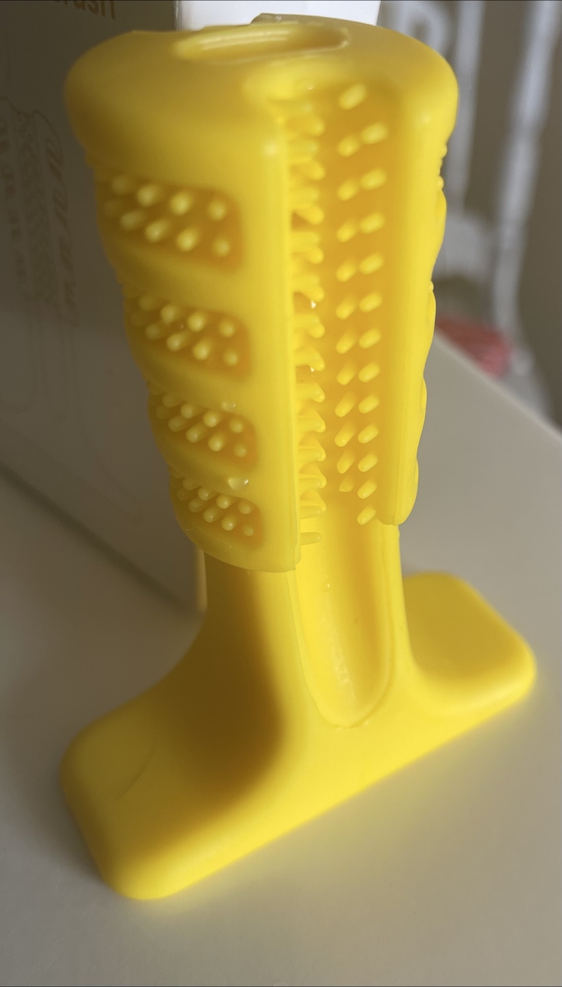 🇨🇦 Dog Silicone Toothbrush - Yellow - photo 3