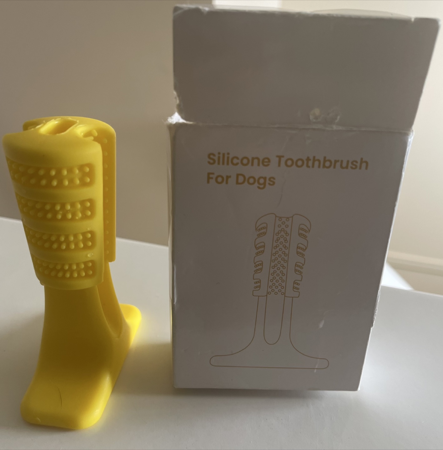 🇨🇦 Dog Silicone Toothbrush - Yellow - photo 2