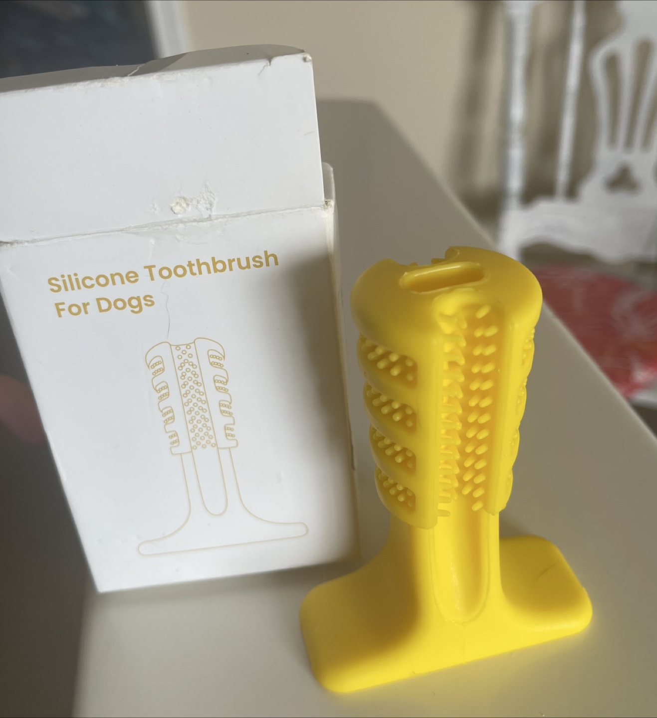 🇨🇦 Dog Silicone Toothbrush - Yellow - photo 4