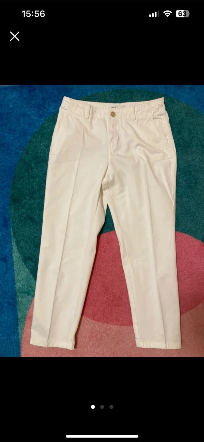 Zara white cotton pants thumbnail