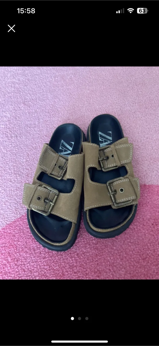 Zara suede sandals (size 6.5) thumbnail