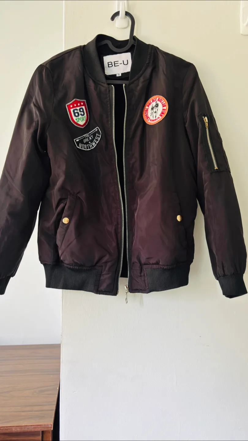 BE-U Black Bomber Jacket thumbnail