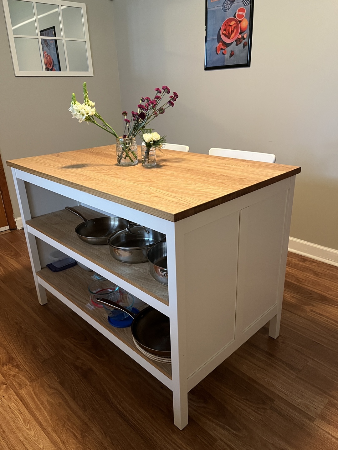 Kitchen Island with 2 Bar Stools - photo 2