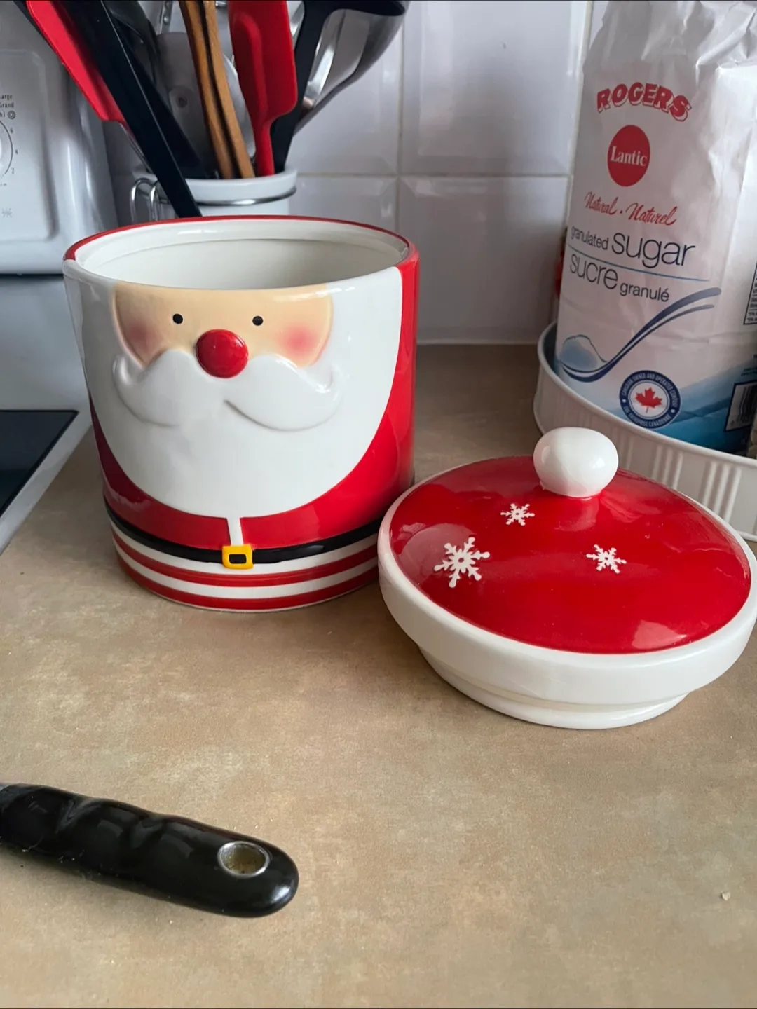 🇨🇦 Santa Cookie Jar with Lid thumbnail
