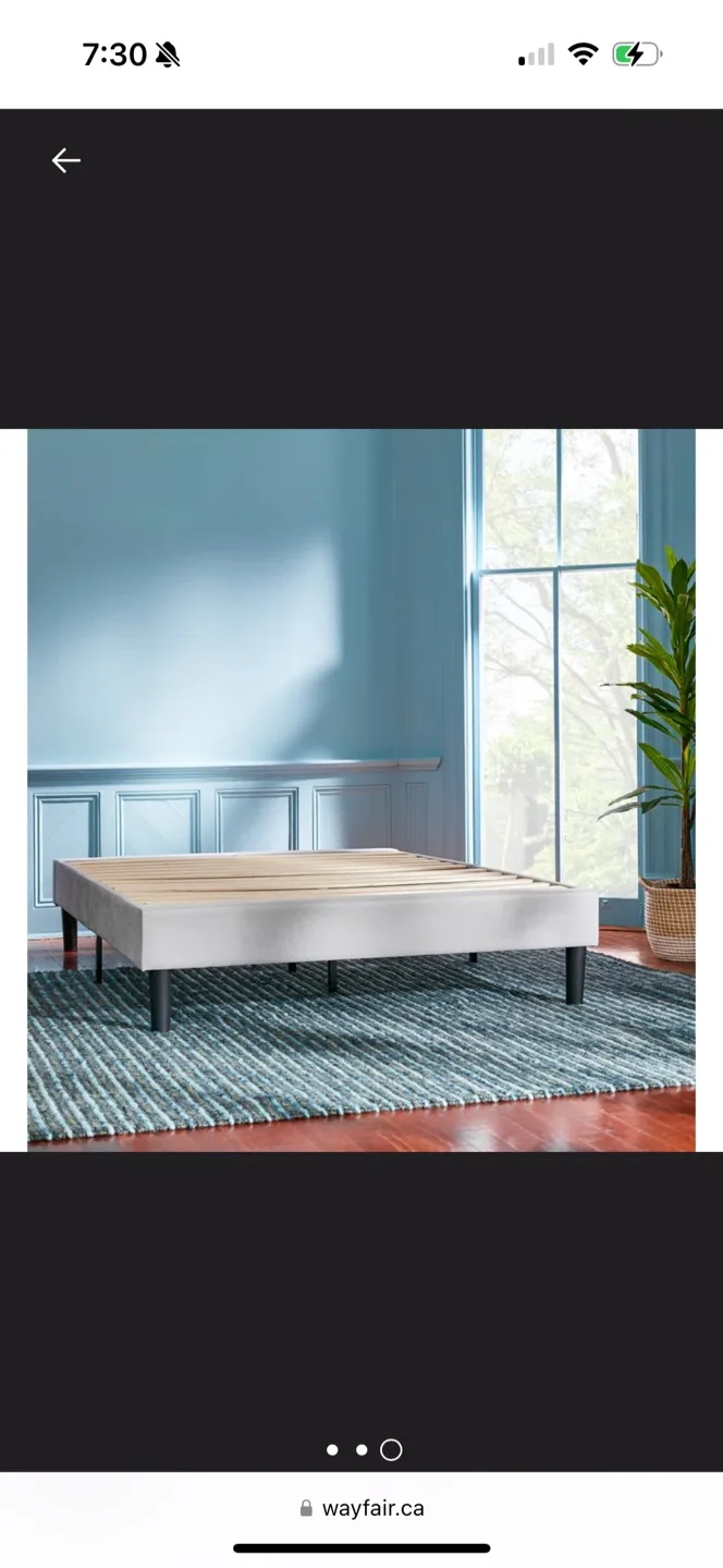 [Brand New] Queen 15.75” Steel Bed Frame - Grey thumbnail