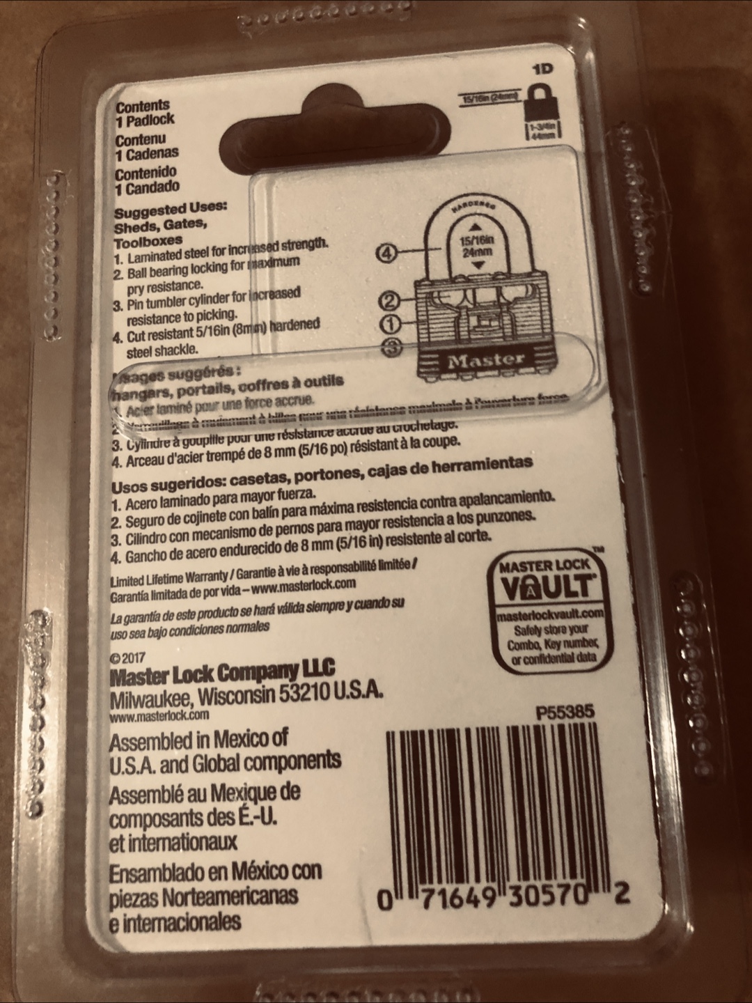 🇨🇦 New Master Lock 1D Padlock - photo 2