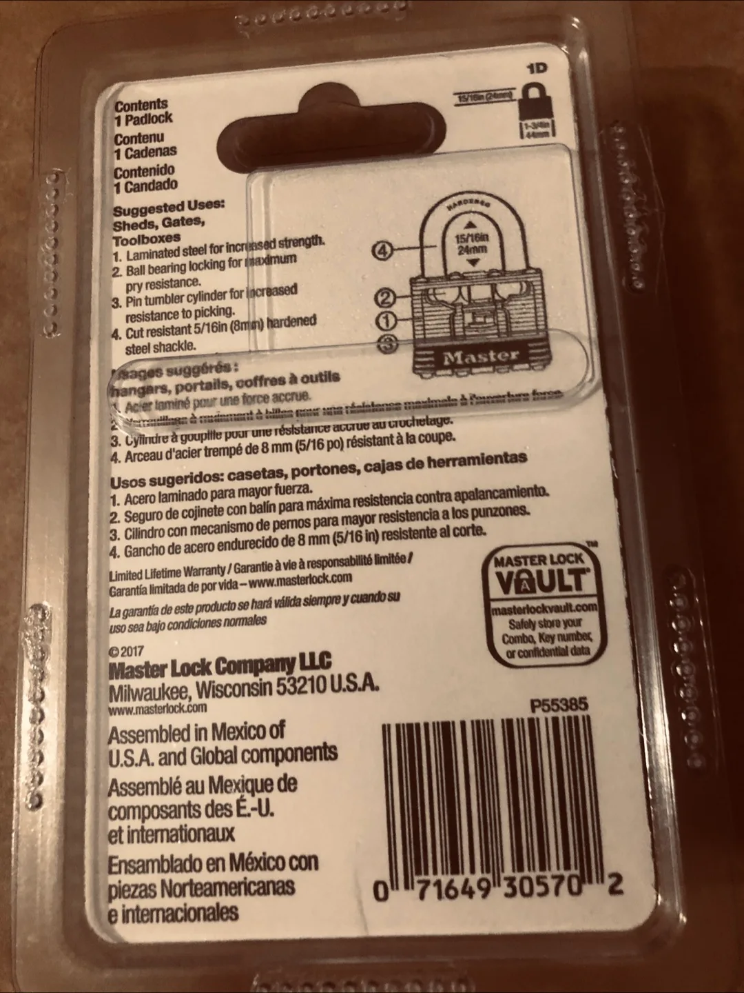 🇨🇦 New Master Lock 1D Padlock image indicator(2)