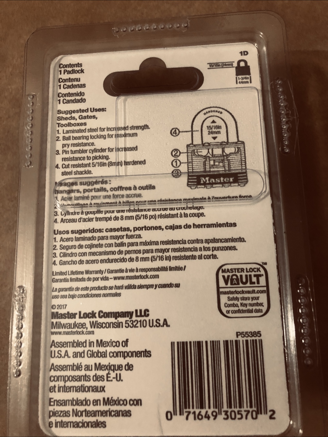 🇨🇦 New Master Lock 1D Padlock - photo 4
