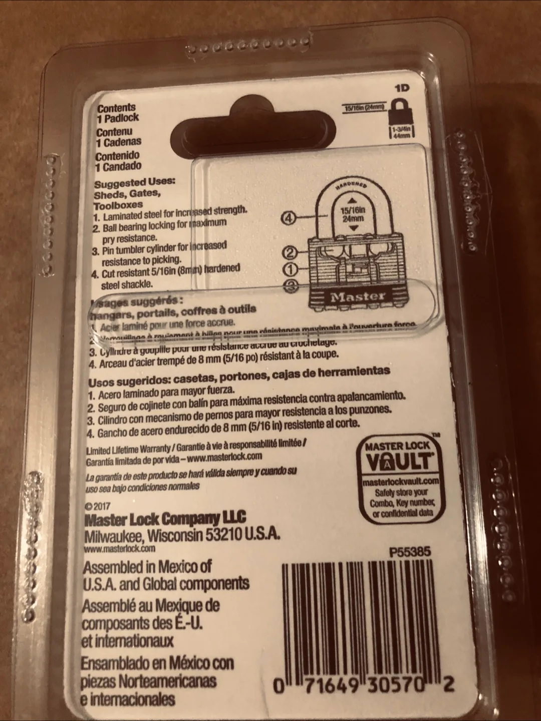 🇨🇦 New Master Lock 1D Padlock image indicator(4)