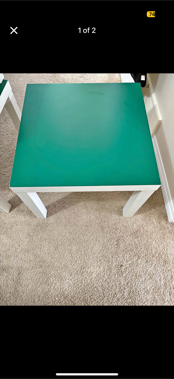 Green & White Square Table
