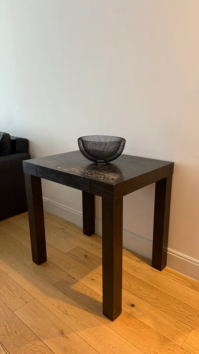 West Elm Black Wooden Side Table thumbnail