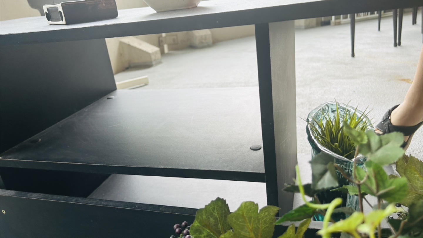 Black TV Stand with Storage - photo 4