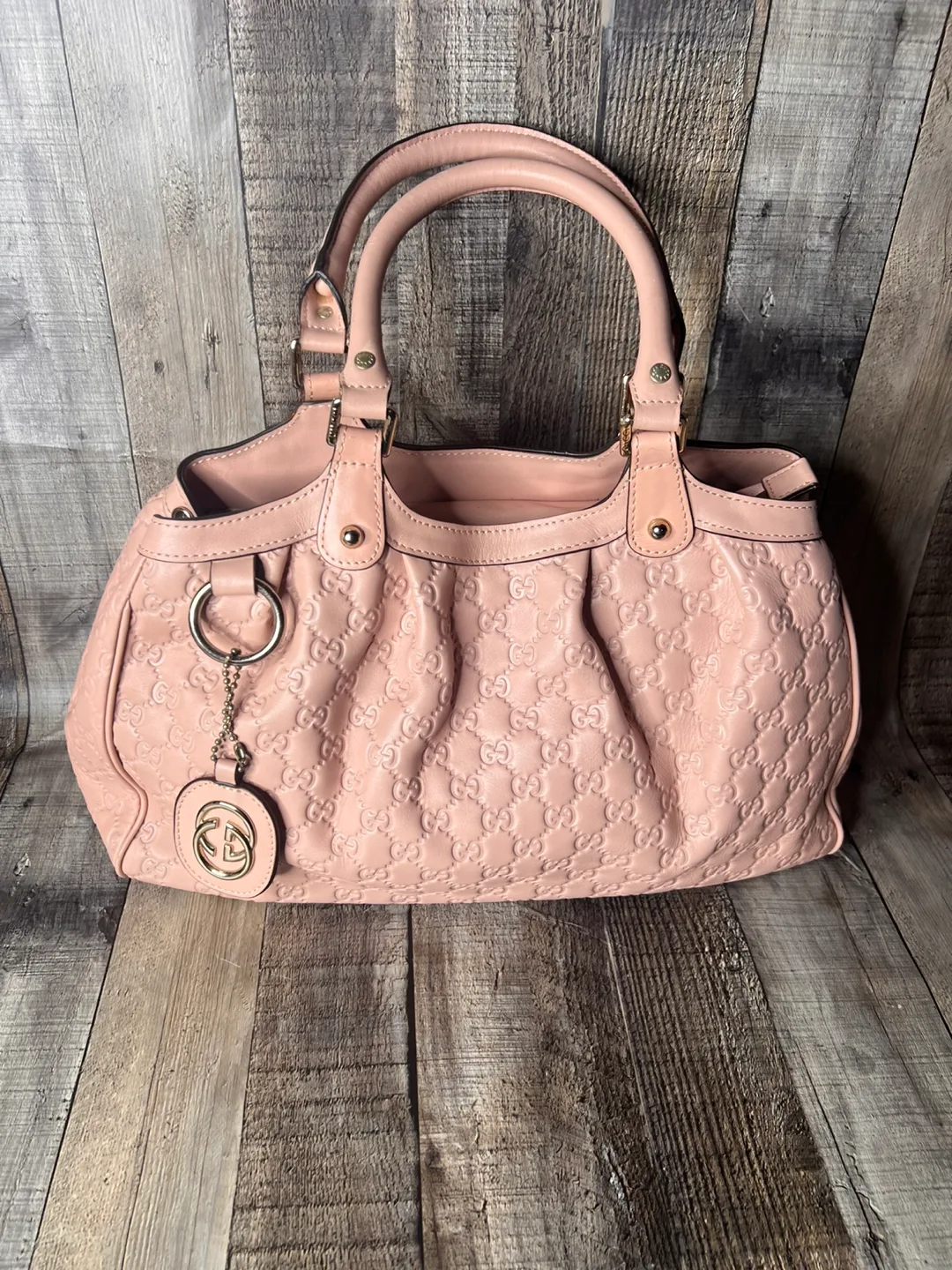 Gucci Pink Leather Handbag thumbnail