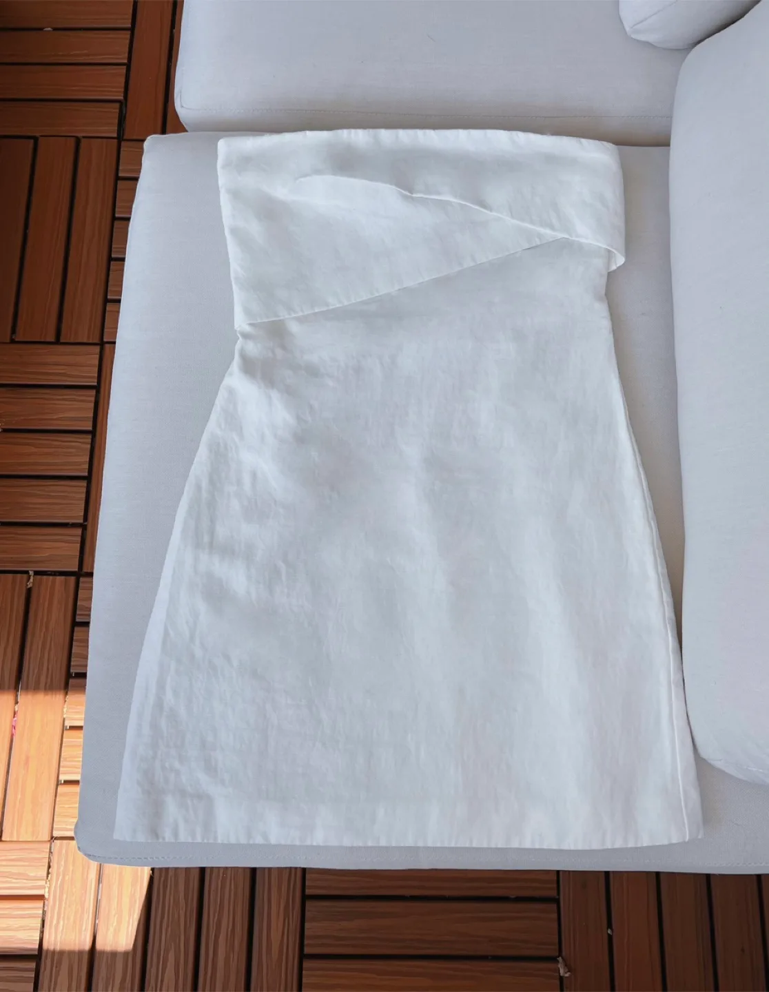 New-Zara White Strapless Mini Dress - Size XS thumbnail