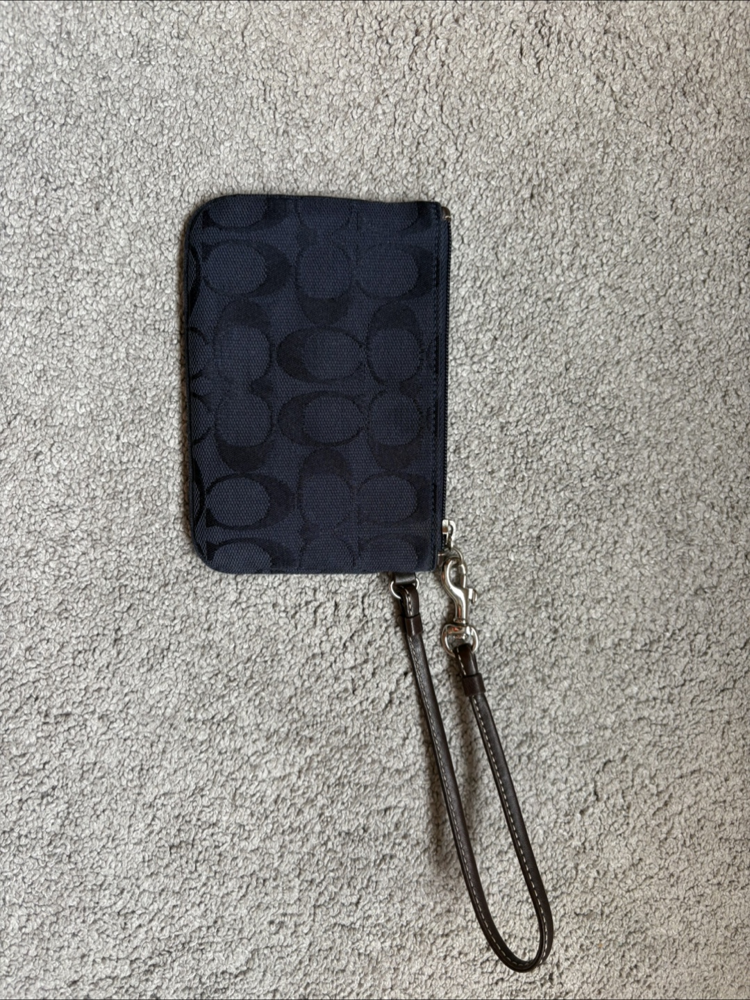Coach Navy Blue Signature Handbag and Wristlet - photo 2
