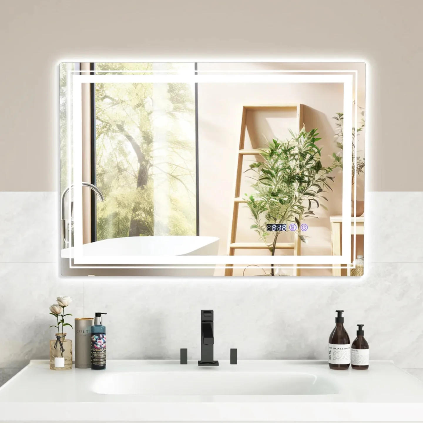 Defogging LED Bathroom Mirror with Memory Function thumbnail