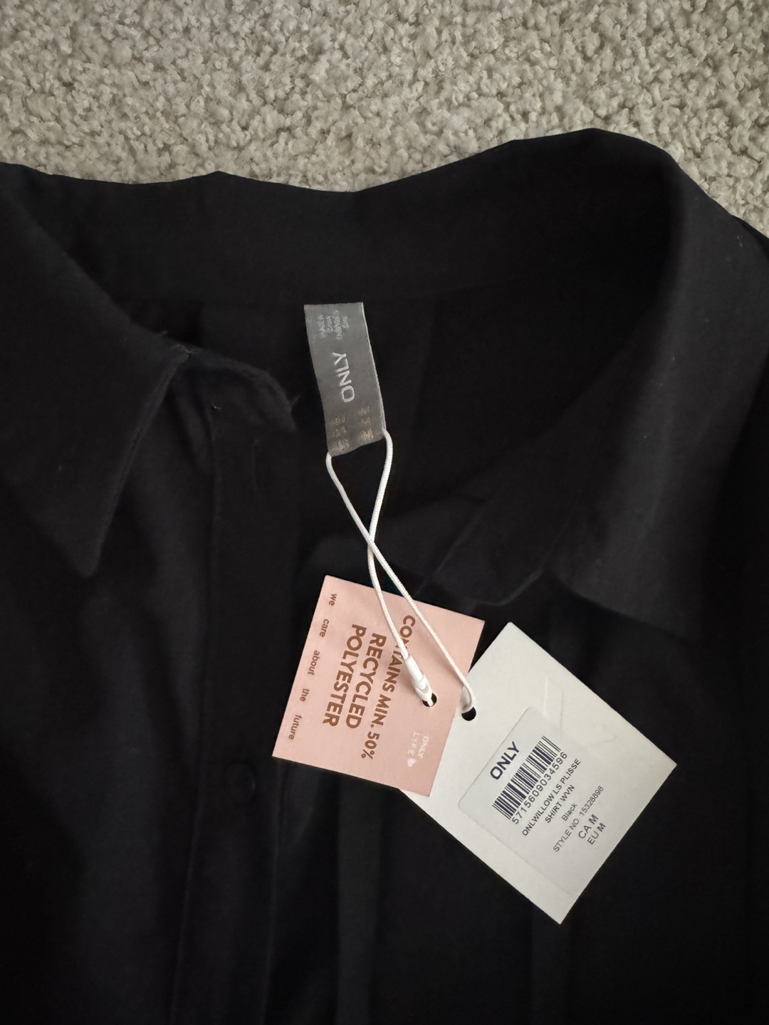 New ONLY Black Shirt, Size M - photo 2