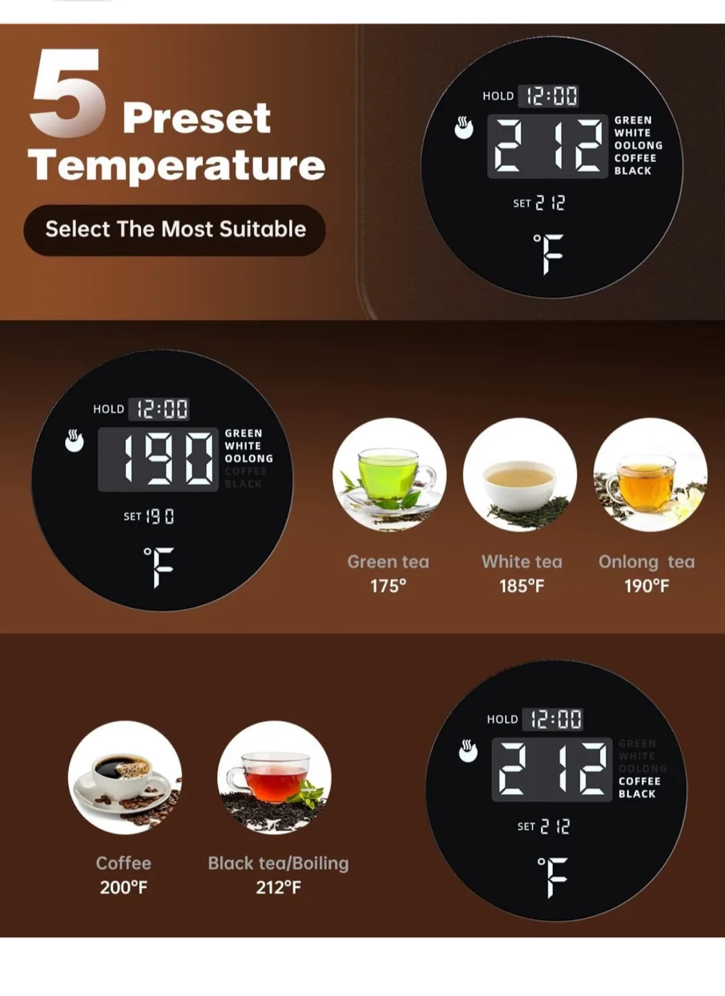 ULALOV Temperature Control Kettle! It's a gooseneck kettle image indicator(8)