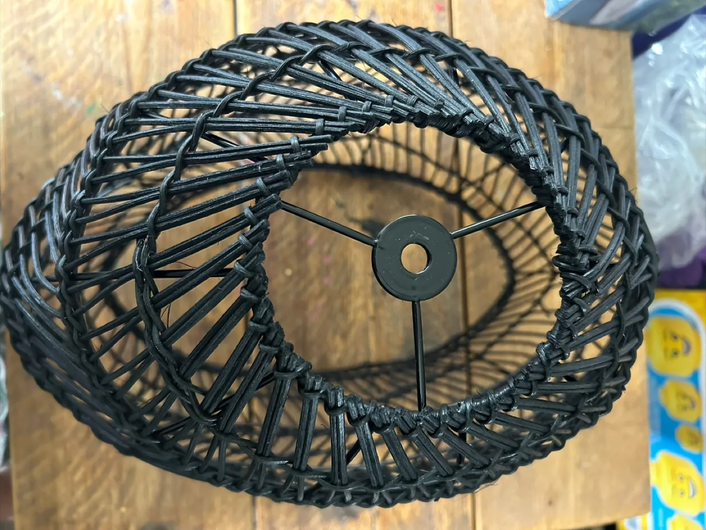 Black Oval Woven Willow Lamp Shade image indicator(5)