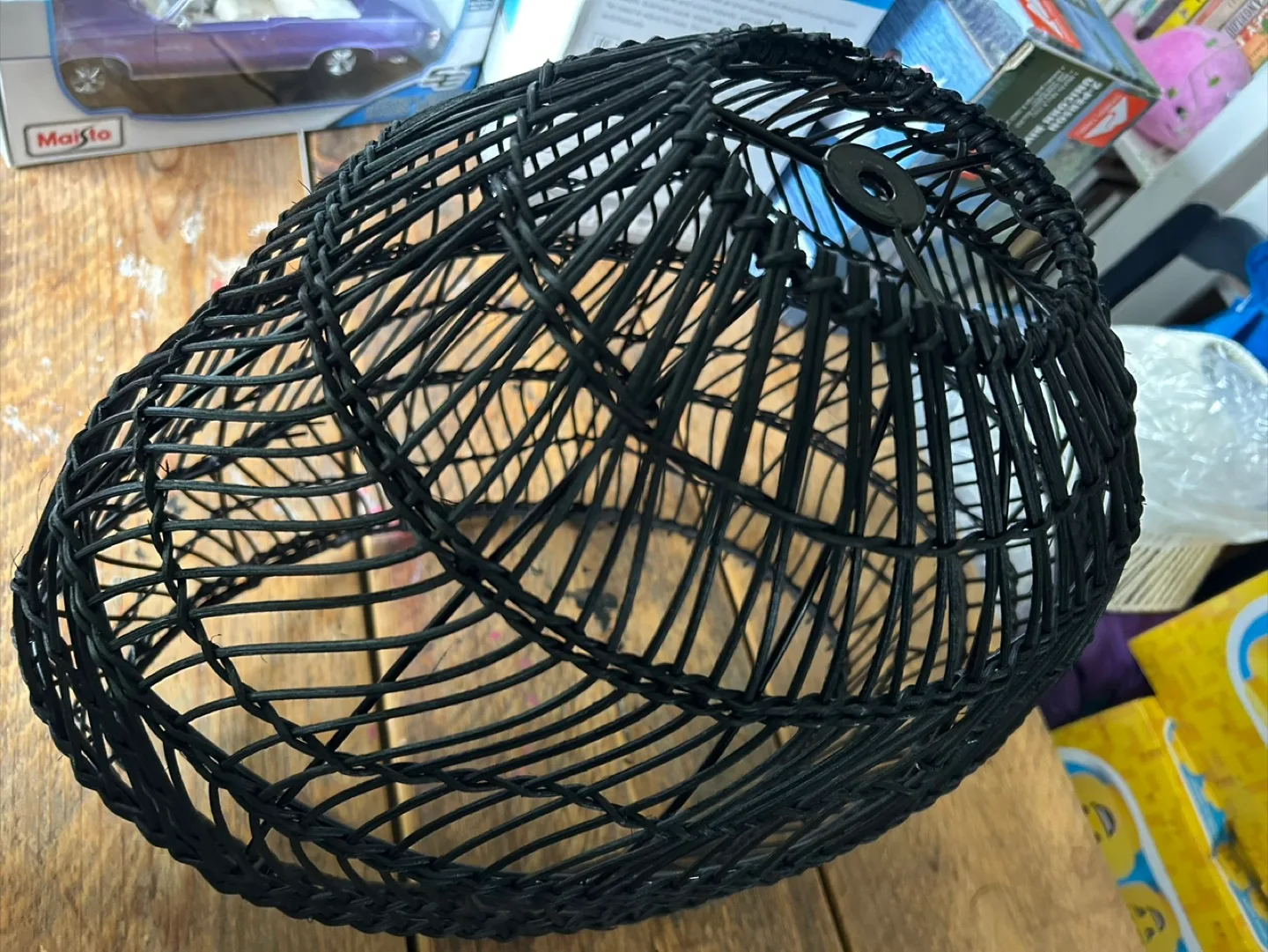 Black Oval Woven Willow Lamp Shade thumbnail