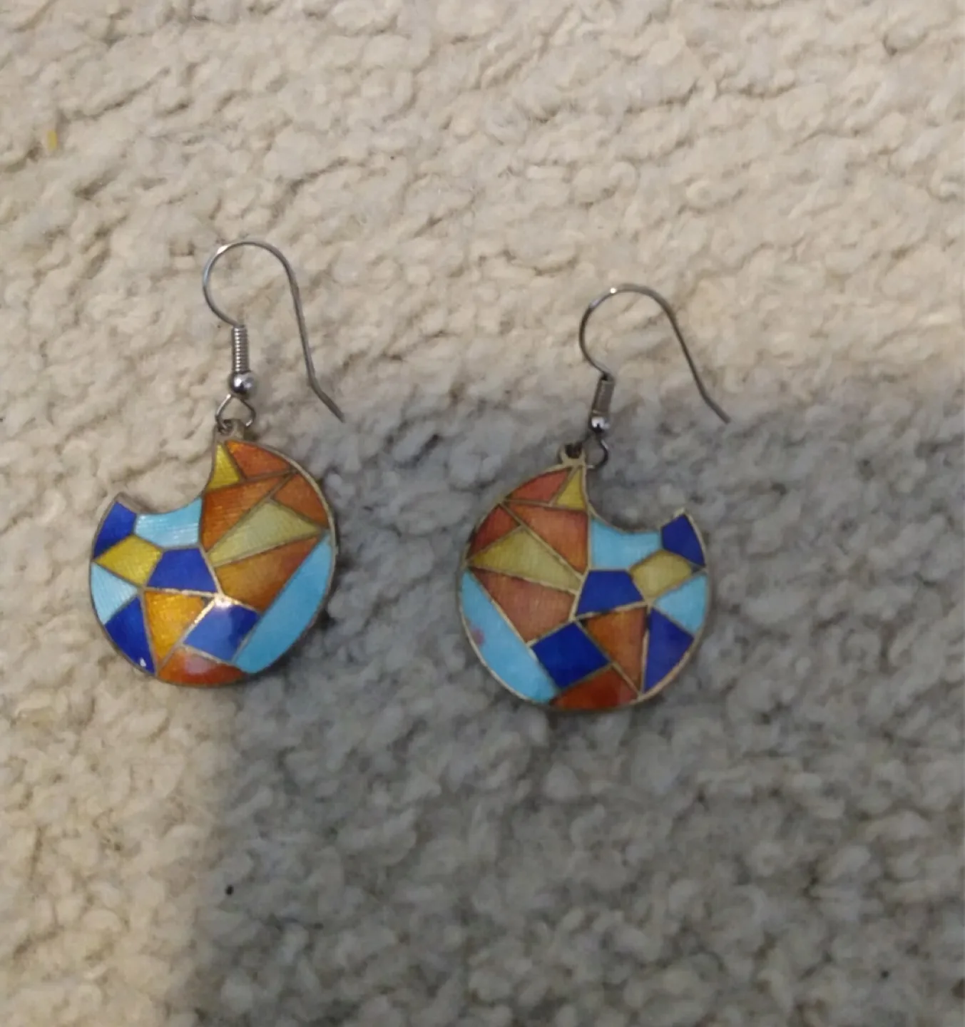 Stain glass design earrings thumbnail