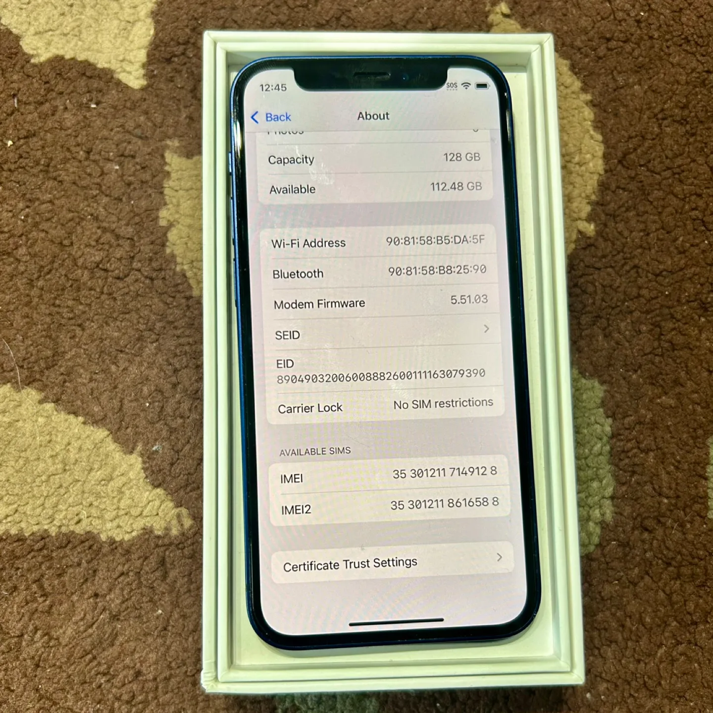 📱 iPhone 12 mini 128GB 🔓 Blue – Unlocked + Extras – Excellent image indicator(5)